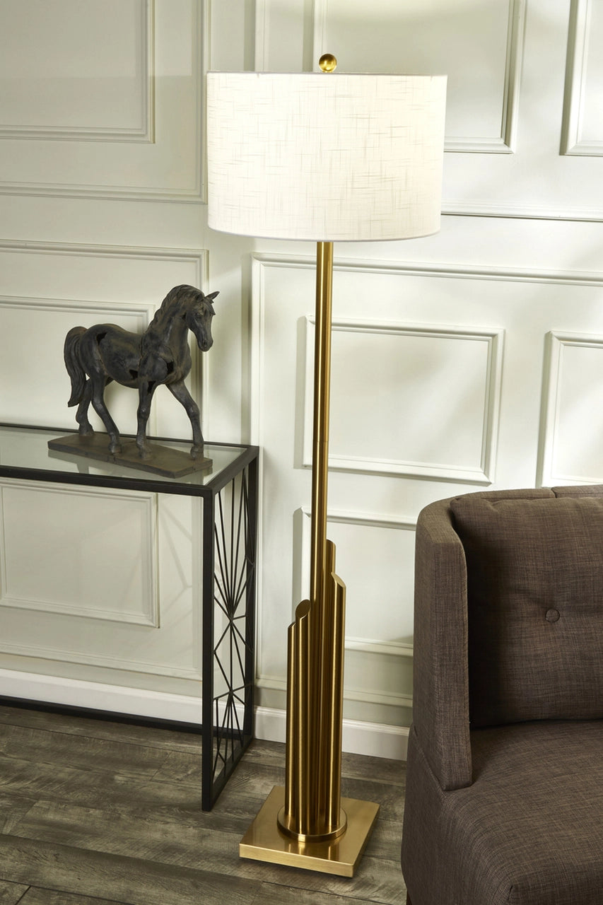 METAL 63" ART DECO FLOOR LAMP, GOLD - KD / -30%