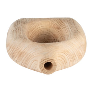 WOOD, 14"H CUT-OUT VASE, NATURAL