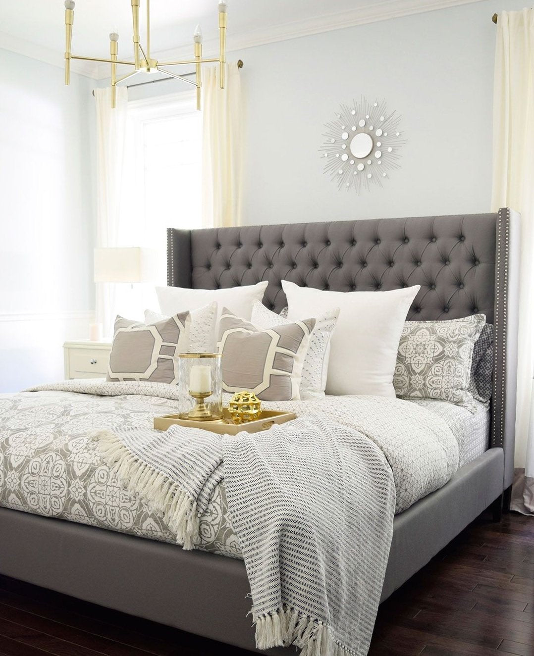 Diamond Tufted Bed with Studs