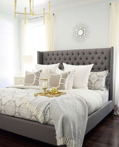 Diamond Tufted Bed with Studs