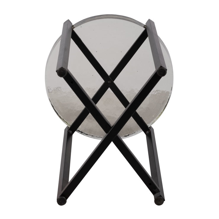 METAL/GLASS, 17"DX22"H SIDE TABLE, BLAC