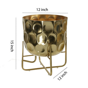 S/2 METAL 12/15" HAMMERED PLANTER, GOLD / -30%