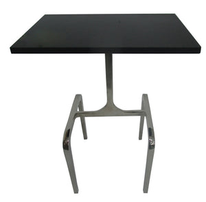 22" 4-LEGGED ACCENT TABLE, BLACK MARB