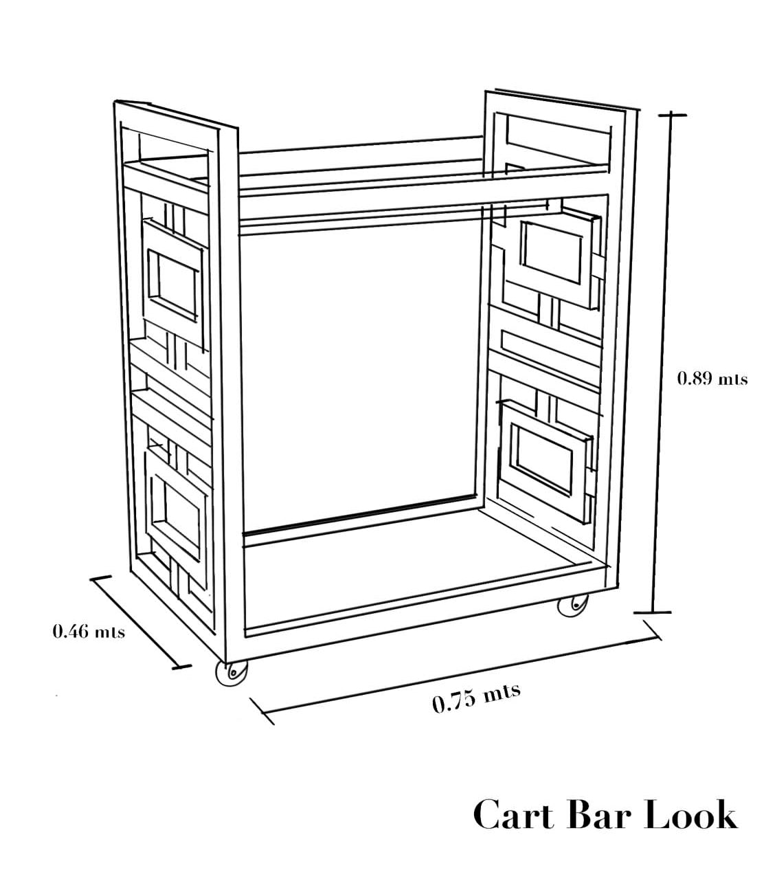 Teak Bar Cart
