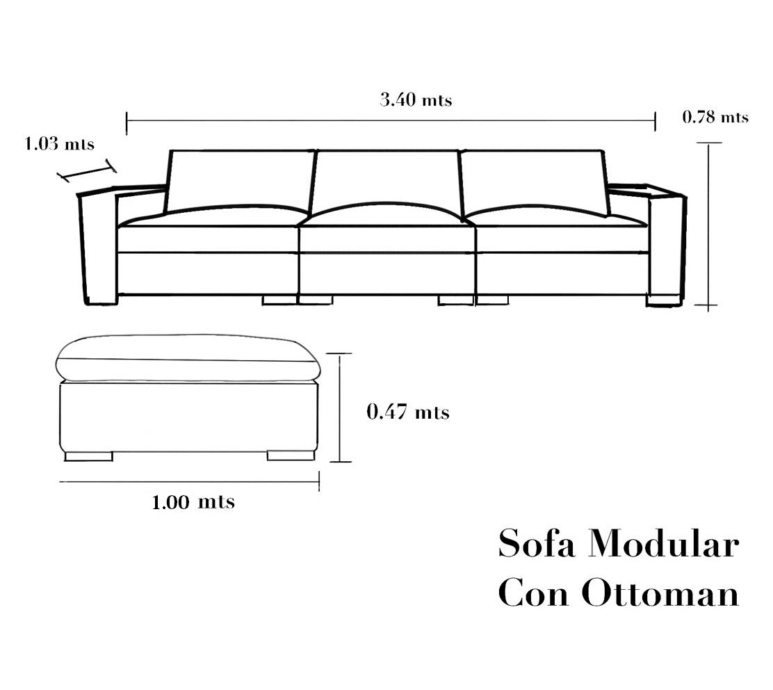 Sofa Modular con Ottoman