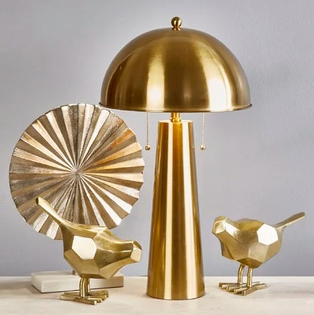 METAL 26" CONE BODY TABLE LAMP, GOLD